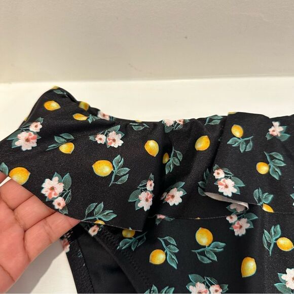 VICTORIA’S SECRET HIGH WAIST LEMON PRINT‎ RUFFLE TRIM BIKINI BOTTOM LARGE NWT - Picture 4 of 4